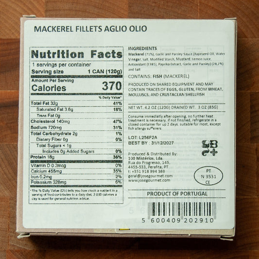 Mackerel Fillets in Aglio e Olio Sauce