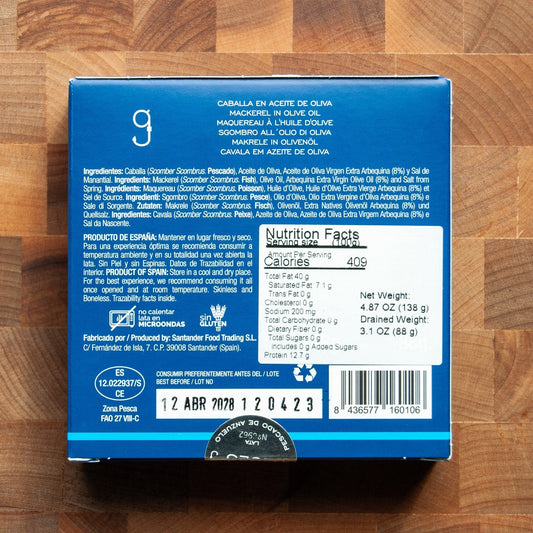Cantabrian Mackerel Fillets in Olive Oil