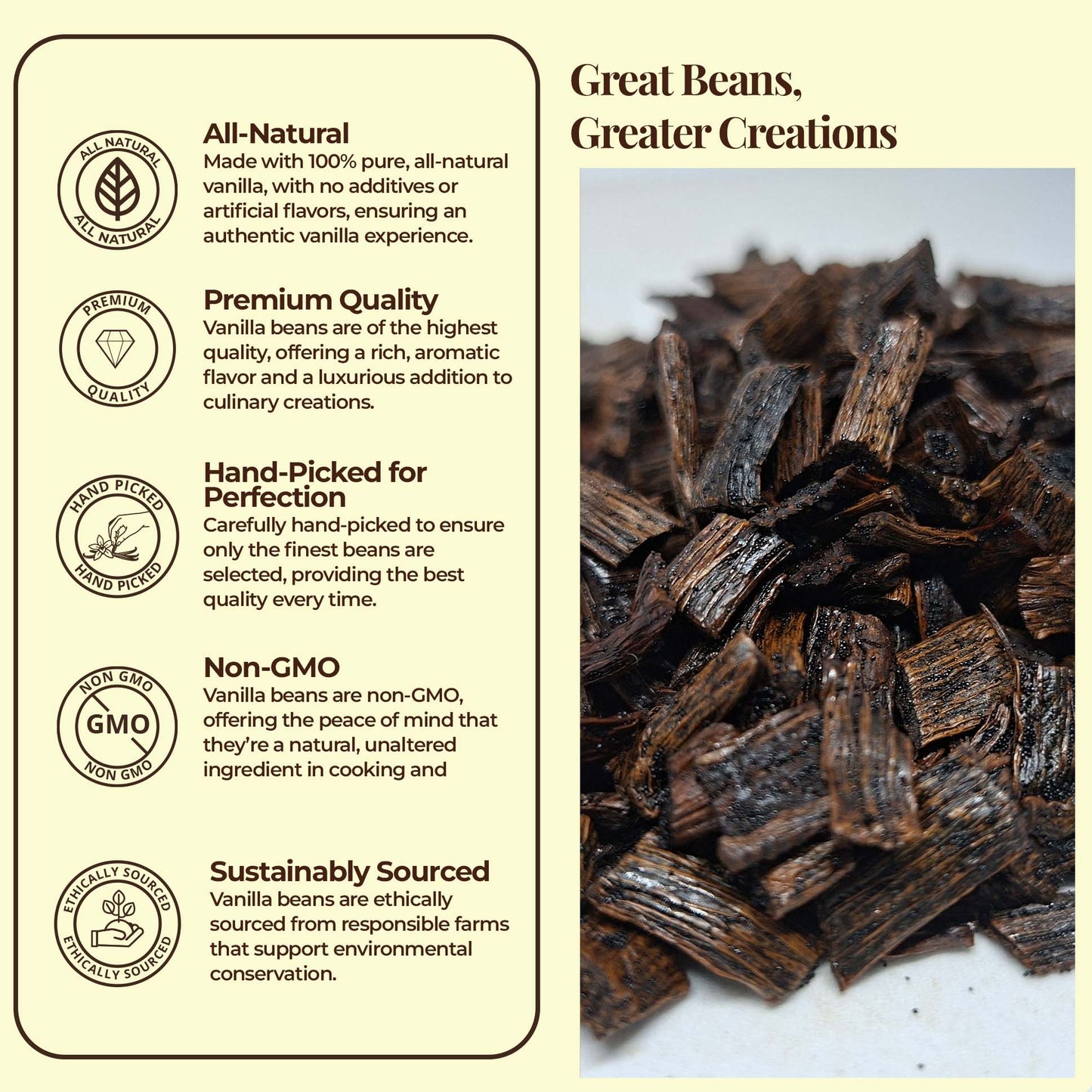 25 Whole Premium Bulk Ugandan Vanilla Beans Grade A  –  The Gold Standard of Flavor