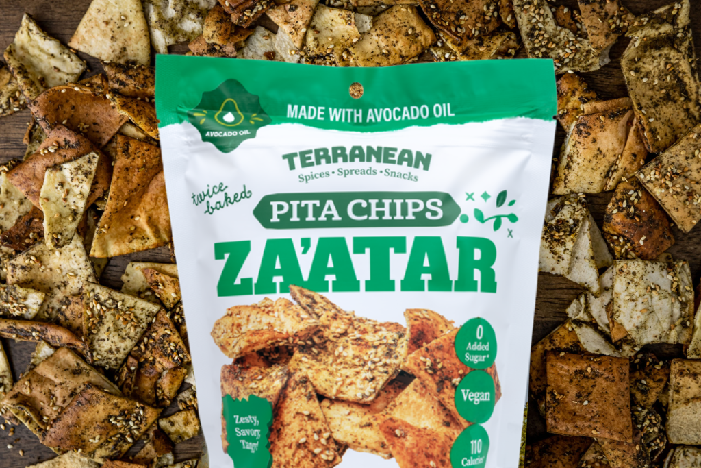 Avocado Oil Twice-Baked Pita Chips 12 Pack, Pita Chips from Terranean Spices, Spreads & Snacks