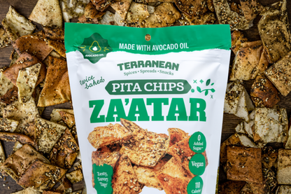 Avocado Oil Twice-Baked Pita Chips 12 Pack, Pita Chips from Terranean Spices, Spreads & Snacks