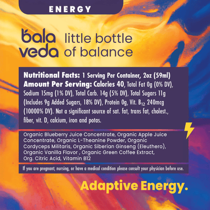 balaveda Wicked Blueberry – USDA Organic Apoptogenic Berry Energy Shot