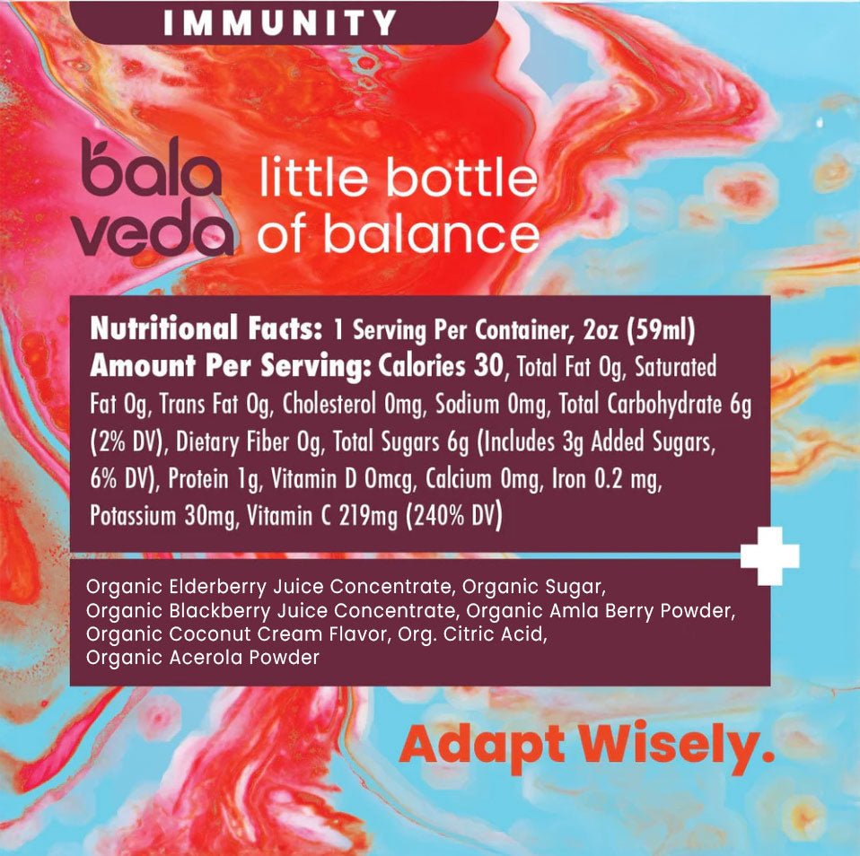 balaveda  USDA Organic Immune Support Shot Mix – 6 Epic Elderberry & 6 Totally Turmeric