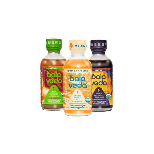 balaveda Organic Energy Shot Mix – USDA Organic Adaptogenic Energy Shots with Supersonic Citrus, Tropic Rush & Wicked Blueberry