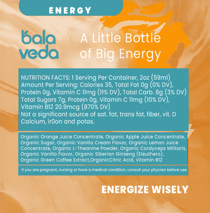 balaveda Supersonic Citrus – USDA Organic Adaptogenic Double Energy Shot
