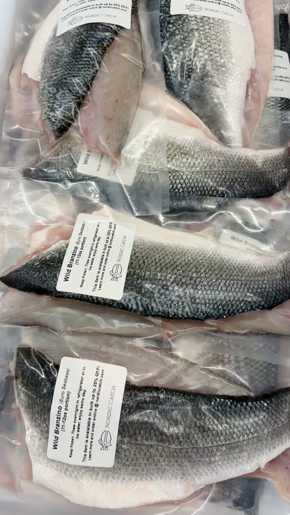 Branzino Fillet 2 x Portions per Pack, Skin On (Bulk Case)