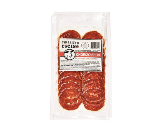 Charlito’s Cocina Chorizo Seco - Dry Cured Mild Chorizo (Presliced) - 15 x 3oz by Charlito's Cocina