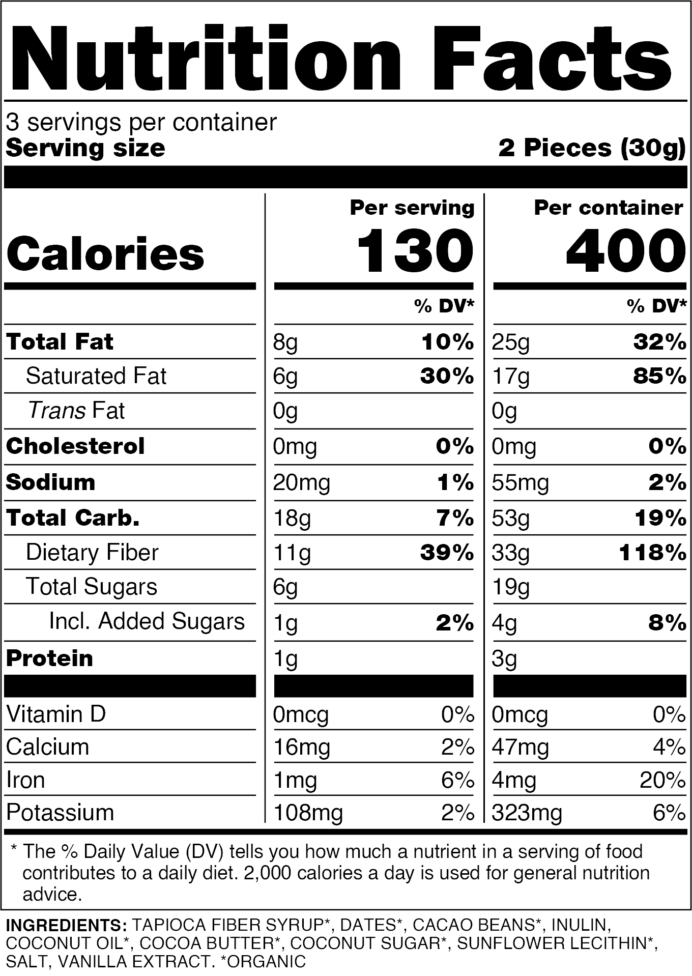 Chocolate Covered Date Caramels - 6pk