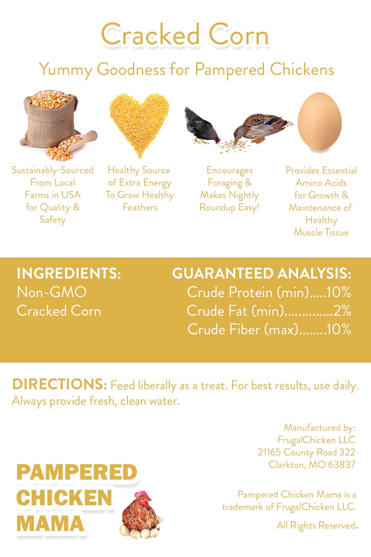 Premium Cracked Corn - Grown in Missouri for Pet Chickens