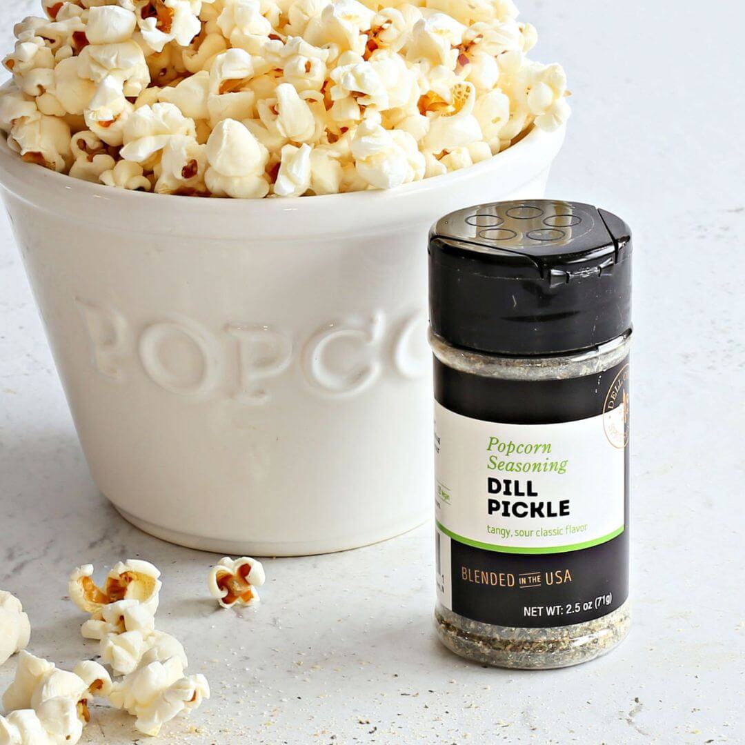 Dill Pickle Popcorn Seasoning | Tangy Gourmet Popcorn Salt