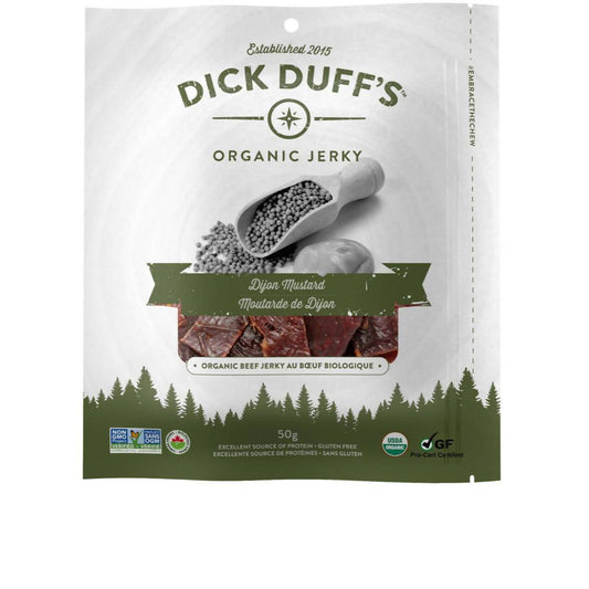 Dijon Mustard Organic Beef Jerky bags - 12 x 50 g by Dick Duff's
