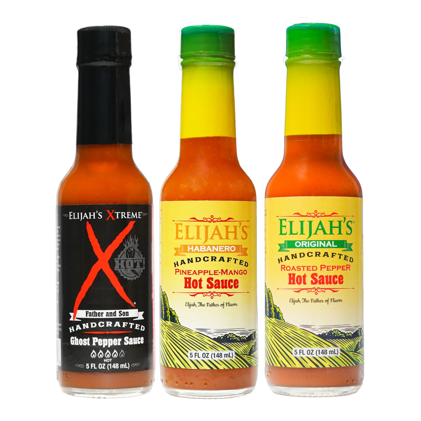 Mild & Hot Trio Hot Sauce Set from Elijah's Xtreme