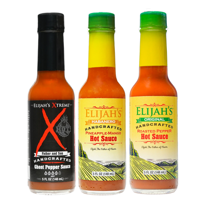 Mild & Hot Trio Hot Sauce Set from Elijah's Xtreme