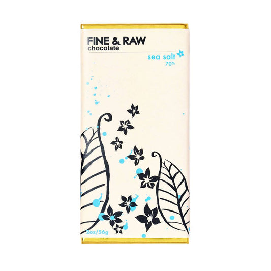 Dark Chocolate with Sea Salt, Organic - 10 Bars x 2oz by Fine & Raw