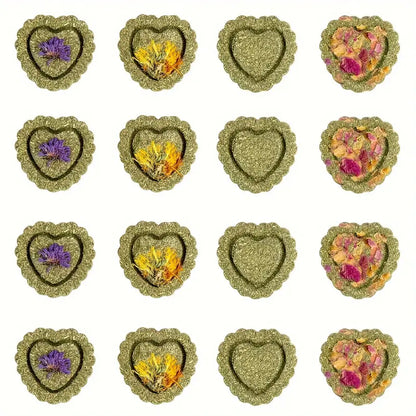 Natural Timothy Hay and Flowers Teething Toys: Suitable For Hamsters, Rabbits, Mice And Other Small Animals