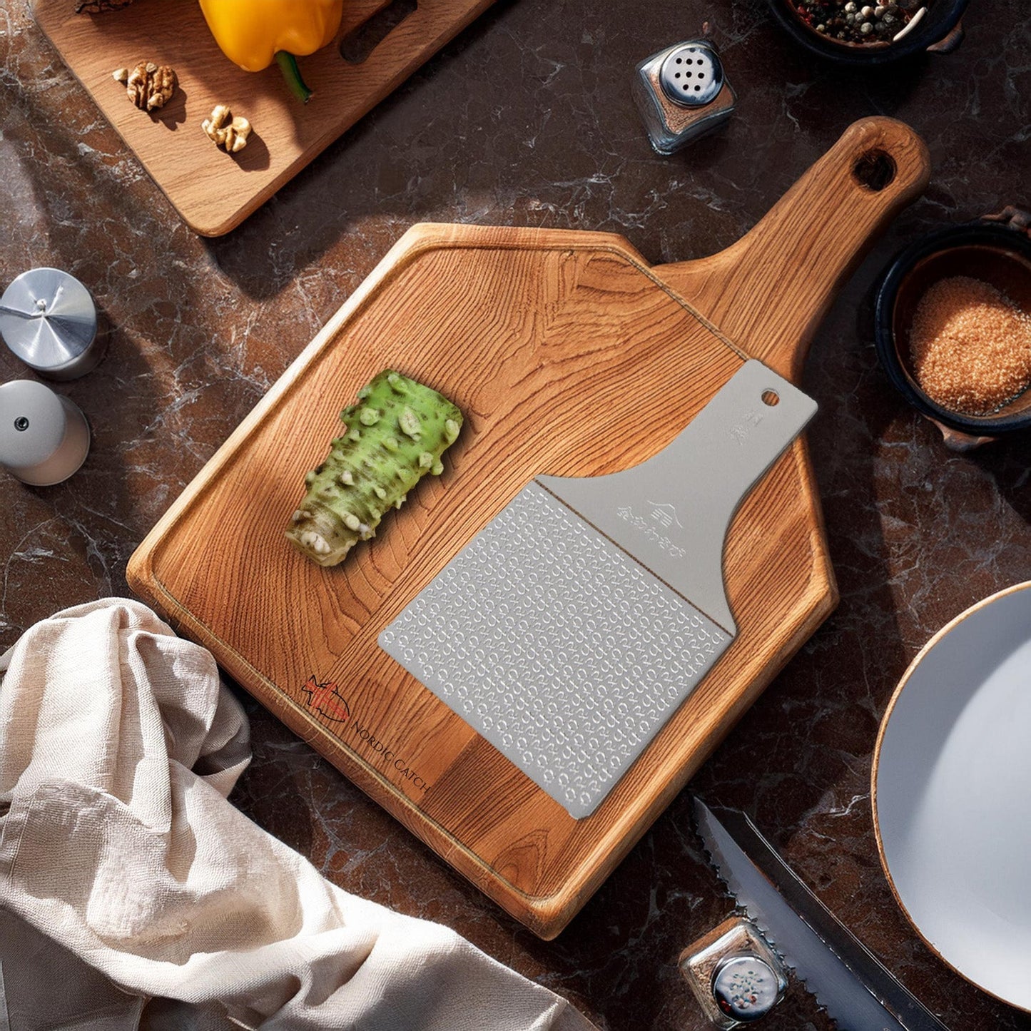 Fresh Japanese Wasabi Root + Steel Shark Grater Bundle
