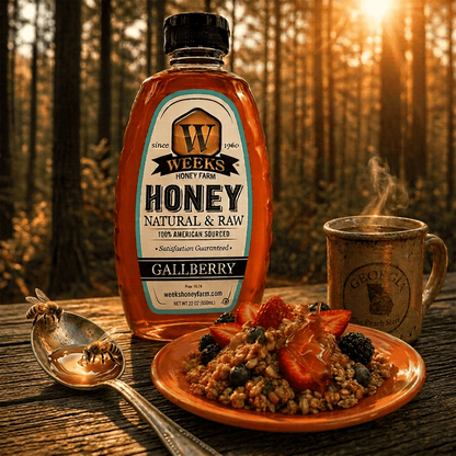 Our Best All-Natural Pure Raw Gallberry Honey from Weeks Honey Farm