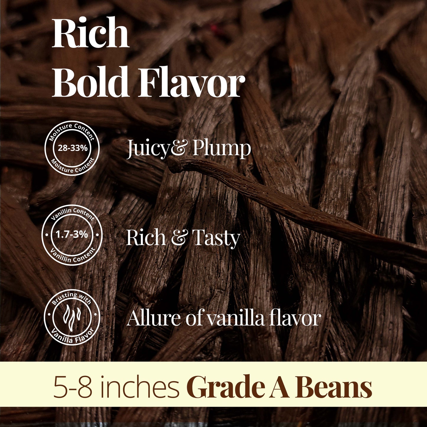 Premium Grade A Vanilla Beans Whole Bulk Pods