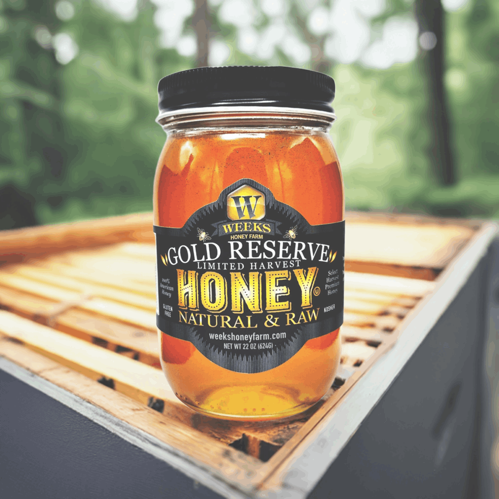Weeks Raw Gold Reserve Honey, Special Edition- Unfiltered Natural Honey from Georgia