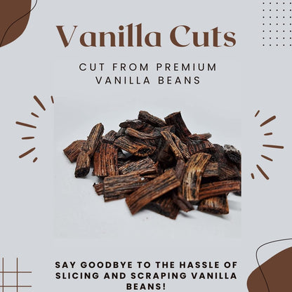 Grade B Vanilla Bean Cuts Bulk for Extract & Baking