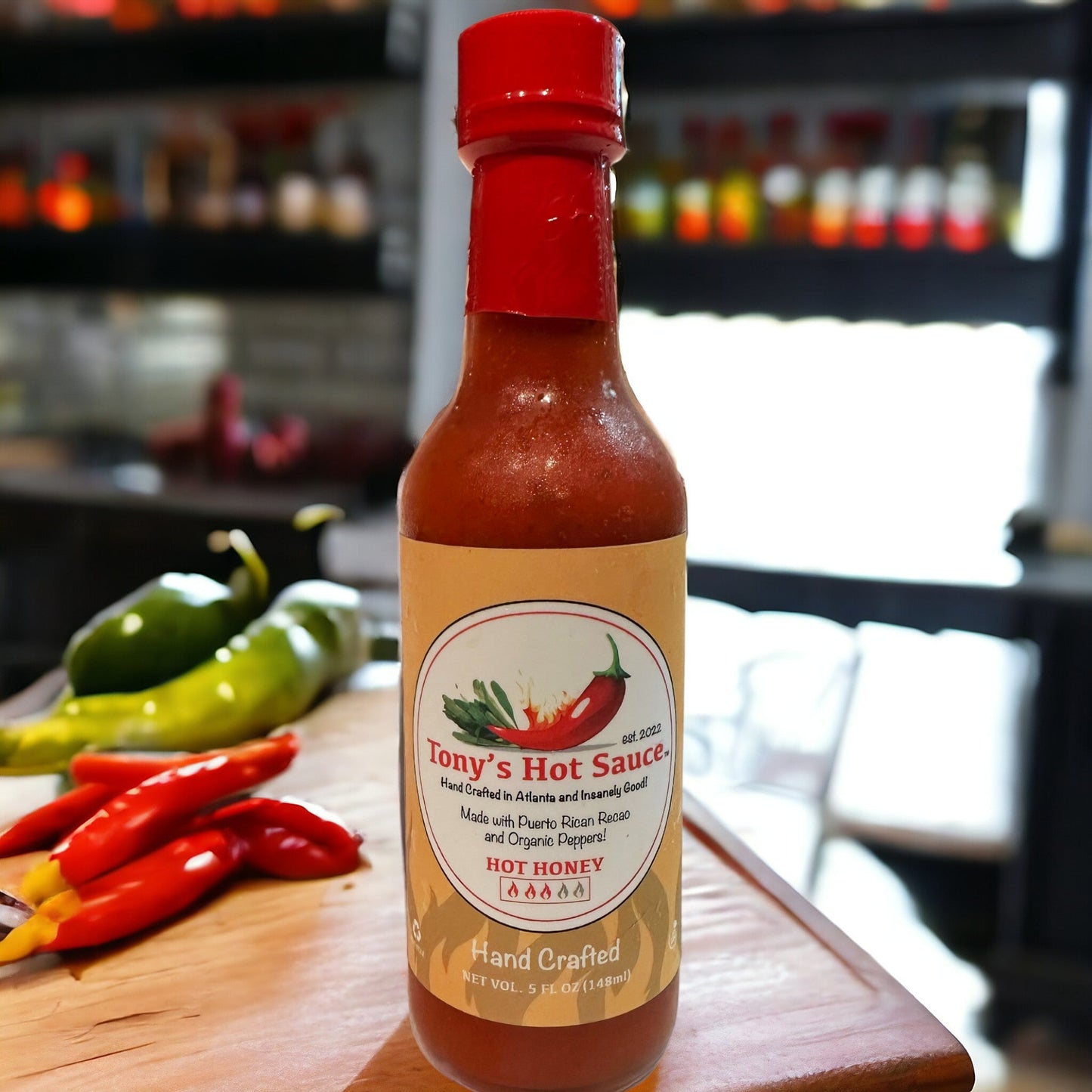 Tony's Handcrafted Hot Sauce- "Hot Honey"  Hot Sauce 5 Oz
