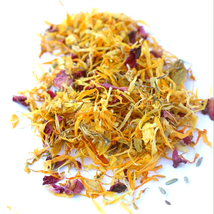 Happy Tummy Herbal Treat & Coop Herbs For Pet Chickens With Spearmint, Dill, Roses, Calendula, & Fenugreek