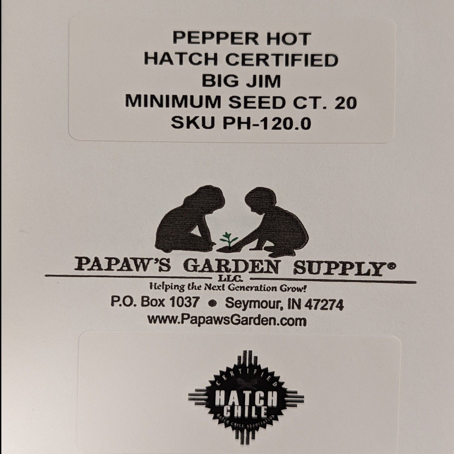 Hatch Cert. Big Jim Chile Hot Pepper Seeds