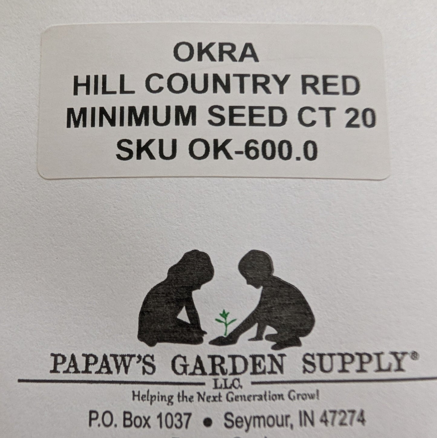 Okra, Hill Country Red Seeds