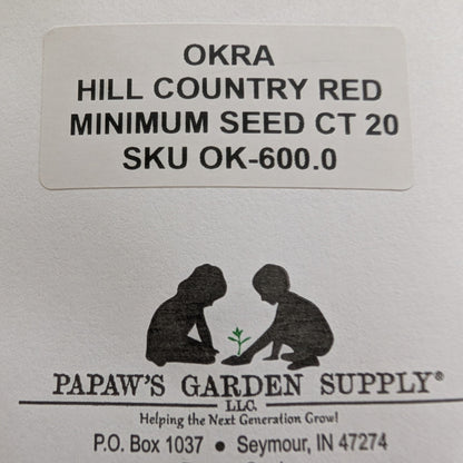 Okra, Hill Country Red Seeds