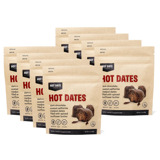 Spiced Dark Chocolate Stuffed Medjool Dates - 8 Pack by Hot Date Kitchen