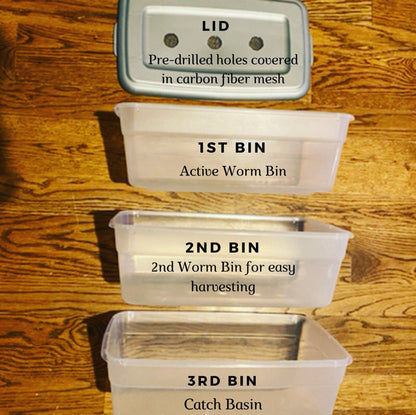 Under the Counter Worm Bin Starter Bundle by Elm Dirt