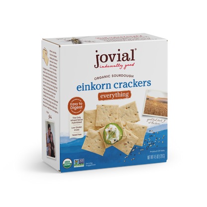 Organic Einkorn Sourdough Everything Crackers