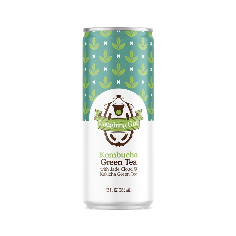 Laughing Gut Kombucha Green Tea Cans - 12 Cans