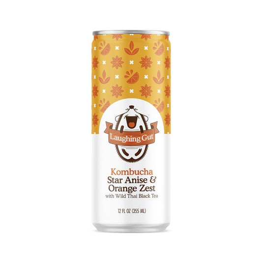 Laughing Gut Kombucha Star Anise & Orange Zest Cans - 12 Cans