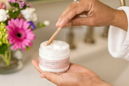 CBD Lavender Body Scrub with CBD, Natural Body Salt Scrub (THC free)