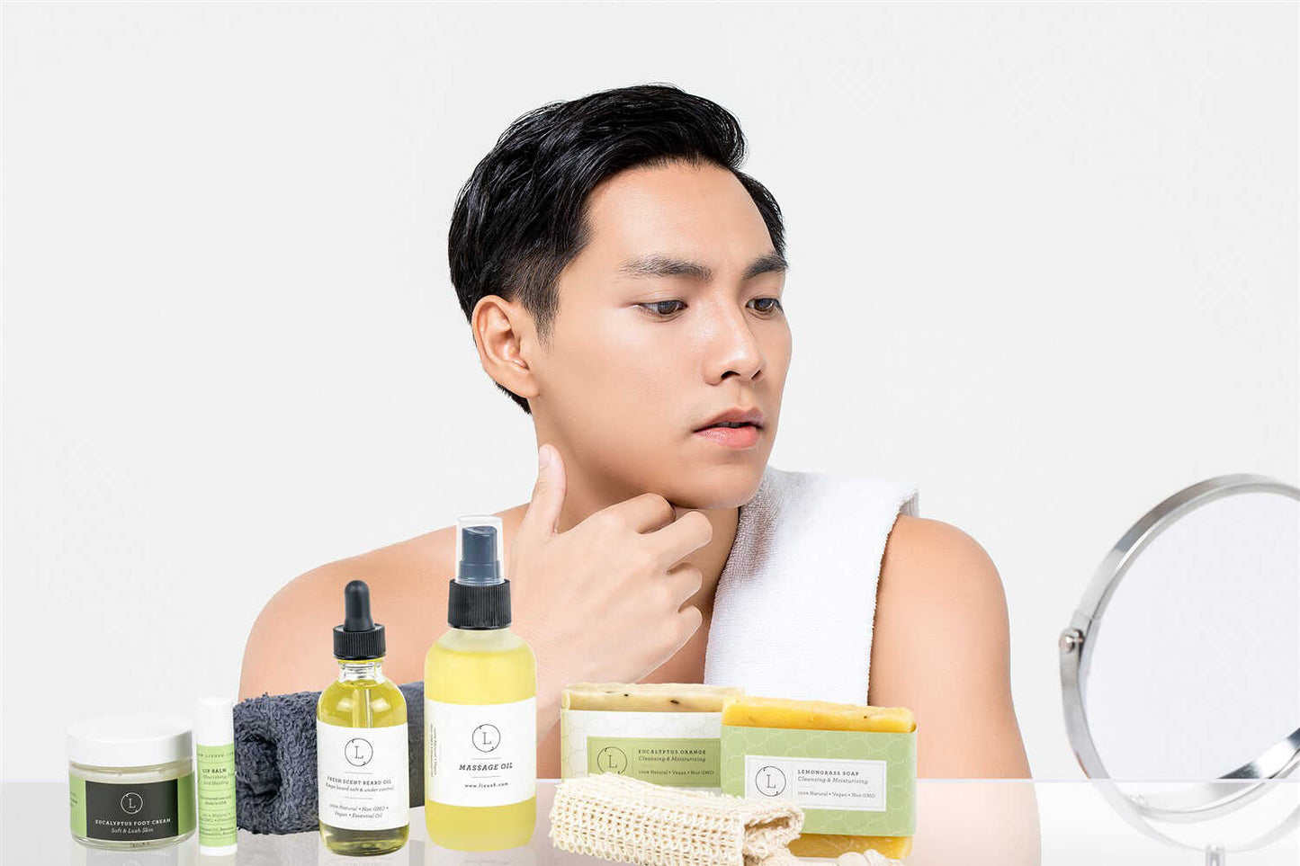 Father's Day Gift Box -Fresh earthy Natural skincare set, Eucalyptus Men Grooming kit