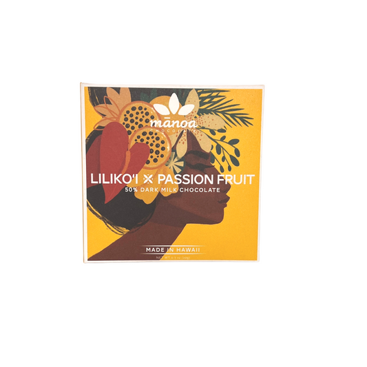 Manoa Chocolate Lilikoi 50% Dark Milk Chocolate Mini Bar