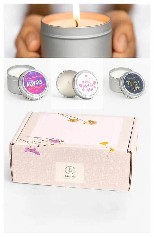 Trio of Tin Soy Candle - Scented with Bergamot and Lavender Essential oils