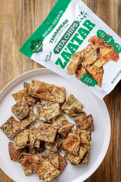 Avocado Oil Twice-Baked Pita Chips 12 Pack, Pita Chips from Terranean Spices, Spreads & Snacks
