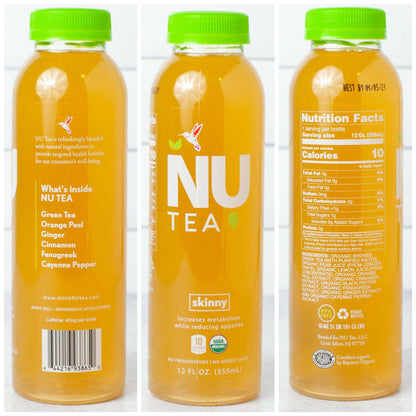 Skinny Unsweetened Iced Green Tea Bottles - 12 x 12oz by NU Tea