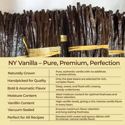 Grade A Vanilla Beans (25 Pack) Baking & Extract Use