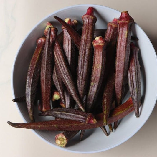 Okra Seeds - Red Burgundy Okra