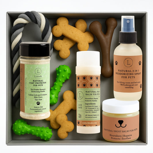Pet Pampering Gift Box -All-Natural Pet Wellness Kit – Soothing Balms & Herbal Coat Powder