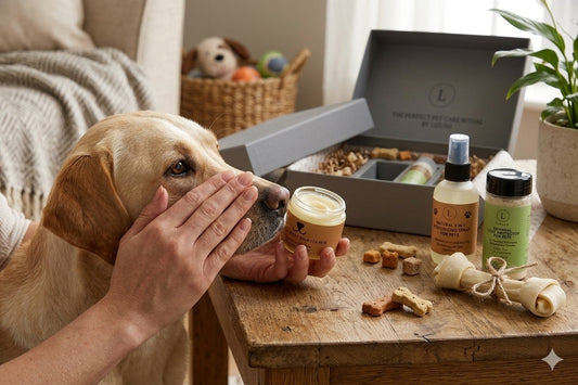 Pet Pampering Gift Box - All Natural Pet Wellness Kit, Soothing Balms & Herbal Coat Powder