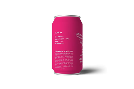 Komunity Kombucha "Adapt" Rose Petal Berry Kombucha Cans - 24 x 12oz by Komunity Kombucha