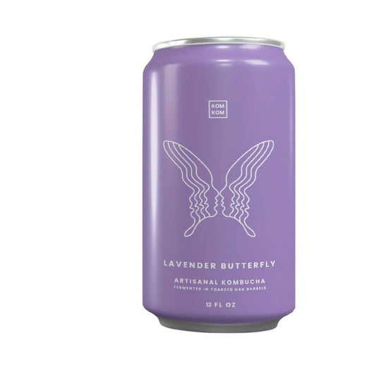 "Flow" Lavender Butterfly Kombucha Cans - 24 x 12oz by Komunity Kombucha