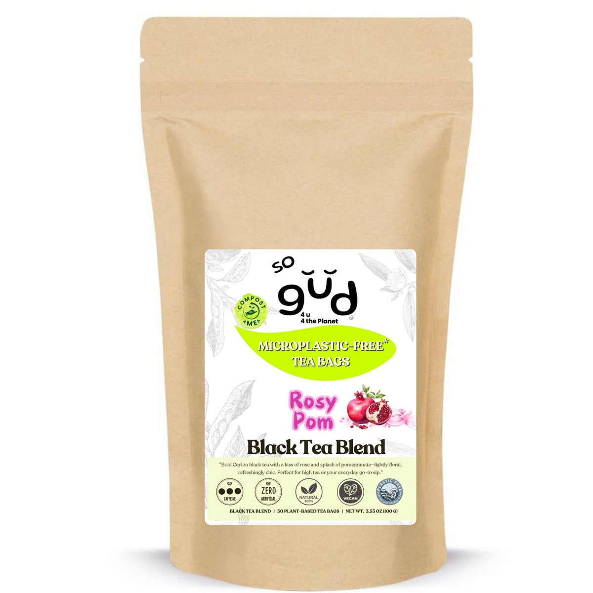 Rosy Pom Black Tea Blend | Plant-based Tea Bags, image 5 of 5