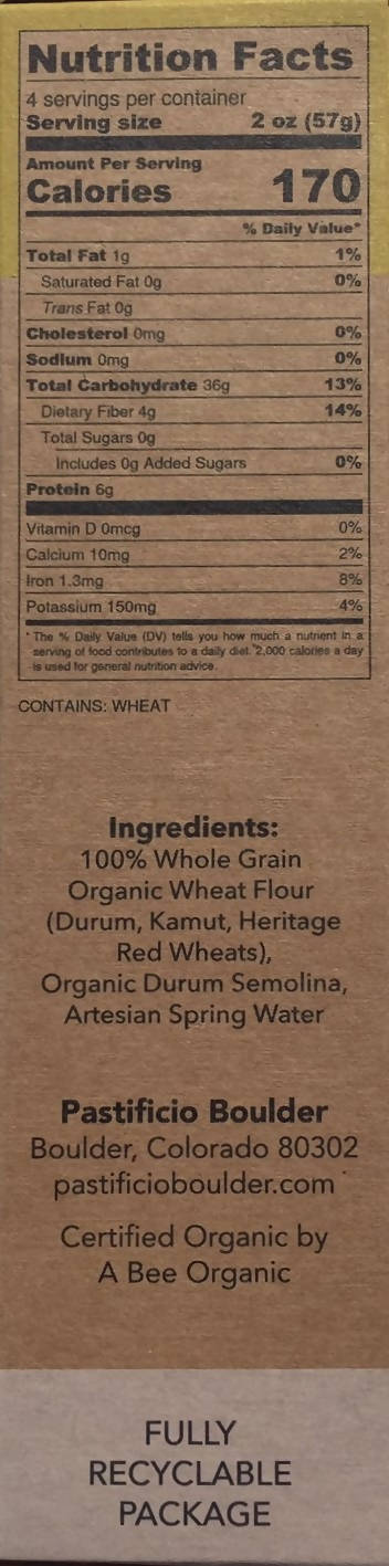 ZUCCA - Heritage and ancient wheat pasta box - 12 boxes x 8oz