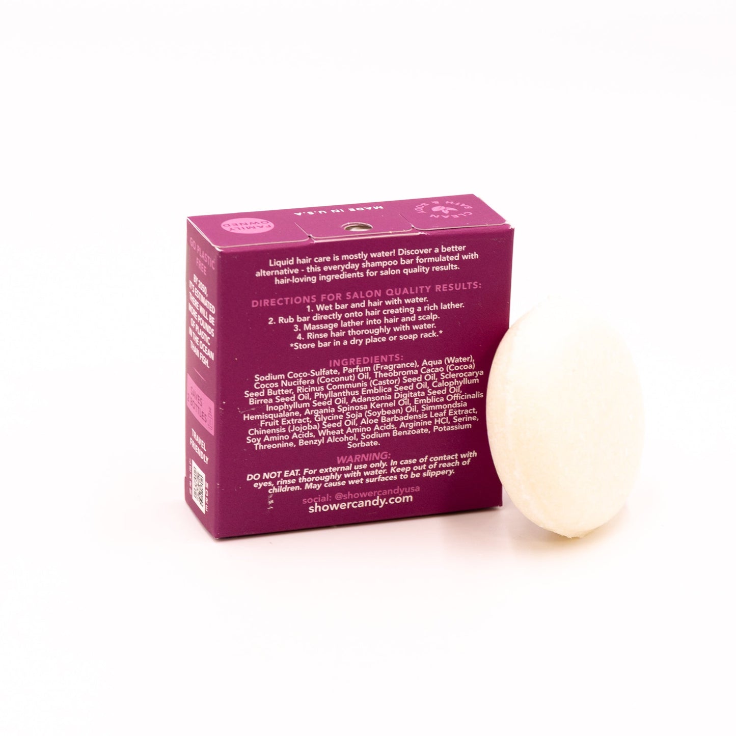 Argan Oil Bamboo Shampoo Bar – Smoothing Solid Shampoo for Frizzy and Curly Hair