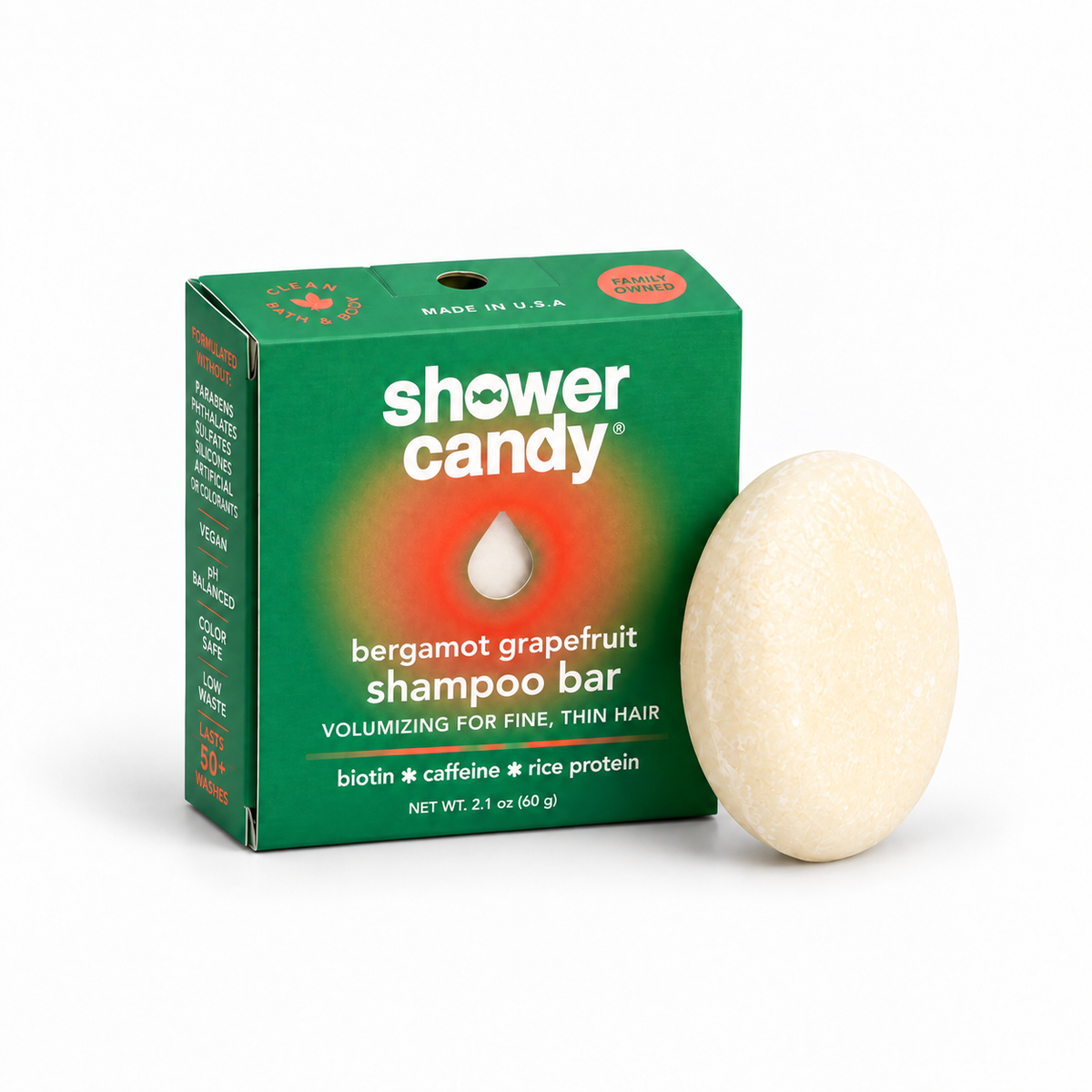 Bergamot Grapefruit Volumizing Shampoo Bar for Fine and Thin Hair by SHOWER CANDY